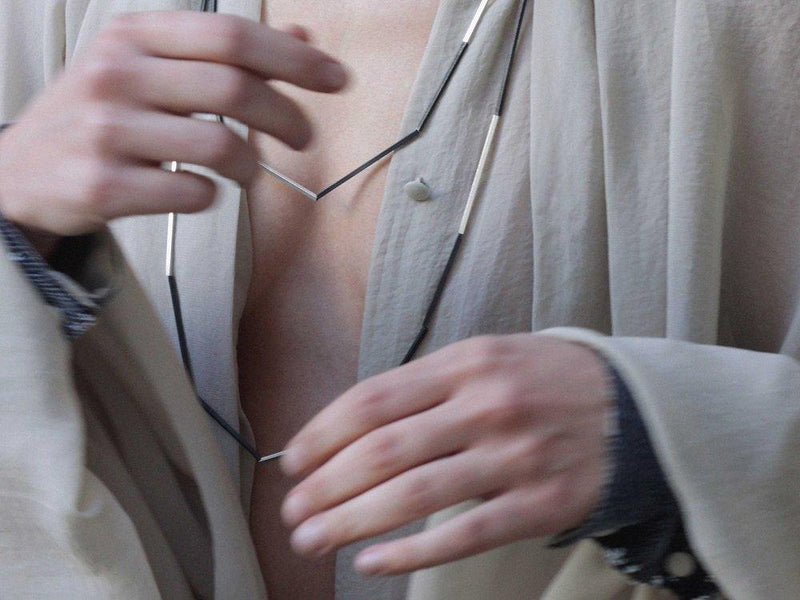 Inês Telles Lineas Long Oxidised Necklace MOD Jewellery