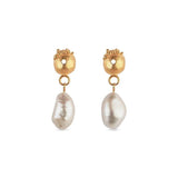 Inês Telles Lorena Gold Plated Pearl Earrings MOD Jewellery - 24k Gold plated silver