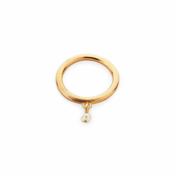 Inês Telles Lorena Gold Plated Ring with Pearl MOD Jewellery - 24k Gold plated silver