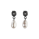 Inês Telles Lorena Pearl Earrings MOD Jewellery - Oxidised sterling silver