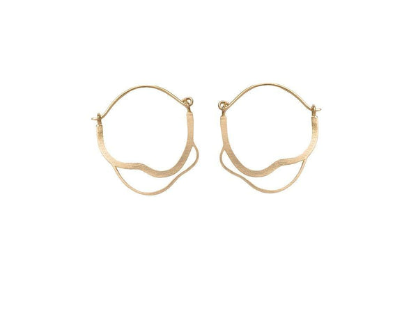 Inês Telles Meatus Silver Hoop Earrings MOD Jewellery - 24k Gold plated silver