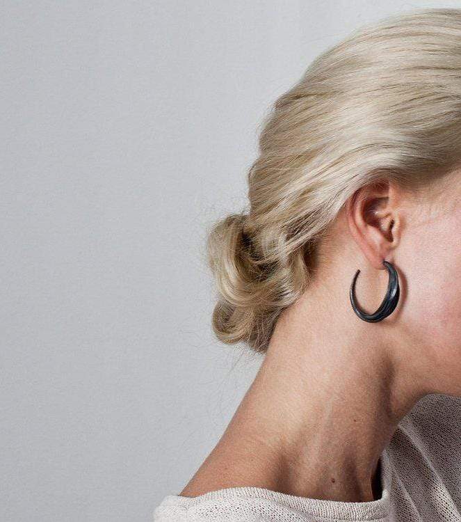 Inês Telles Oya Silver Earrings MOD Jewellery - Oxidised sterling silver