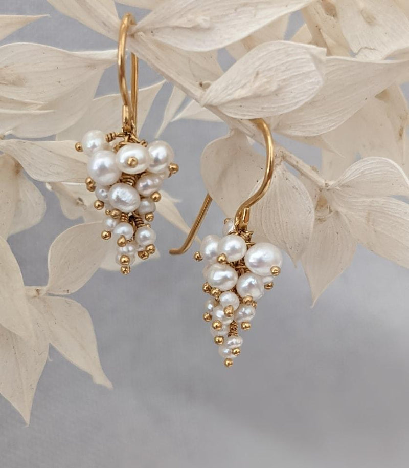 Handmade Pearl Grape Earrings MOD Jewellery - Main Image
