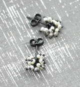 Kate Wood 'Pom Pom' Oxidised Pearl Earrings MOD Jewellery