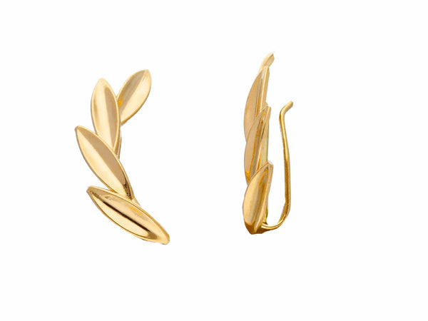 Songa Leaf Gold Earrings MOD Jewellery