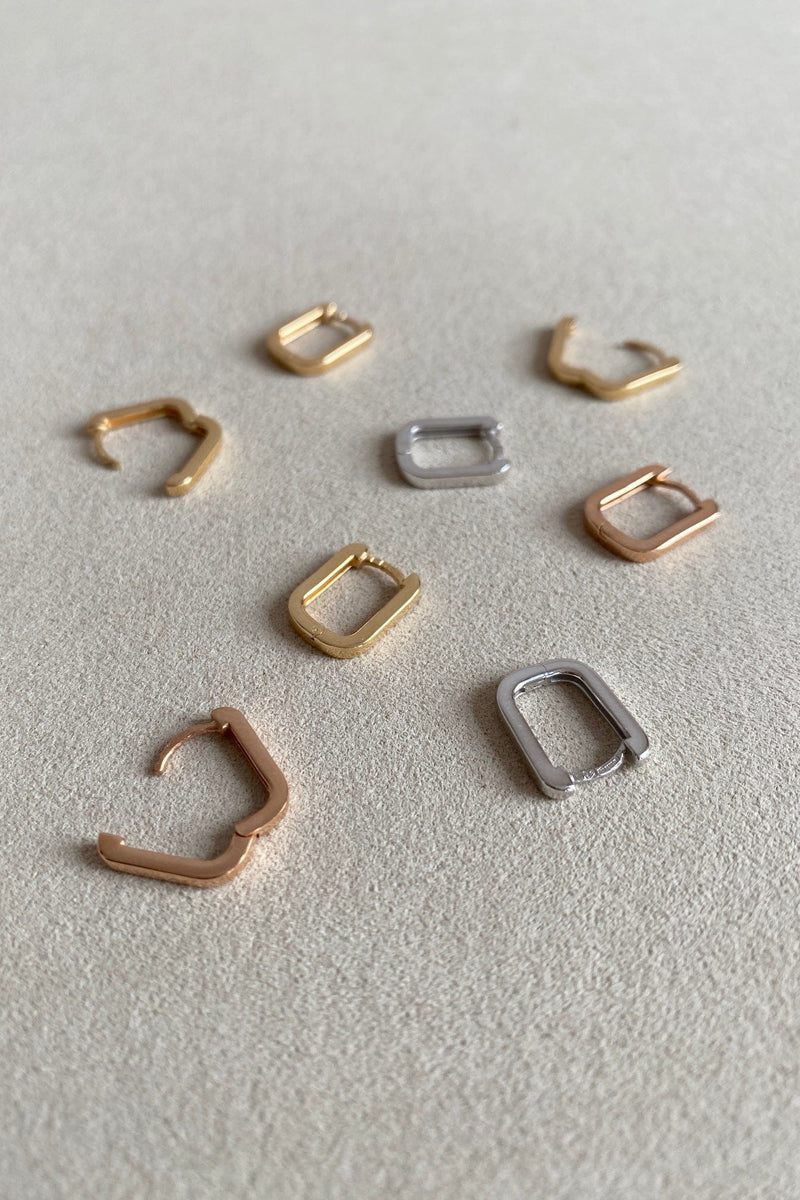 Songa Squared Gold Earrings MOD Jewellery