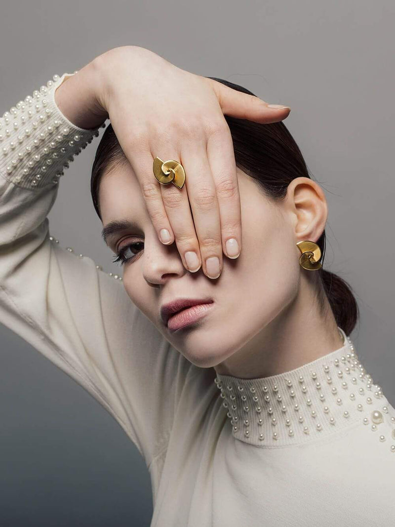 Vangloria Golden Spiral Ring MOD Jewellery