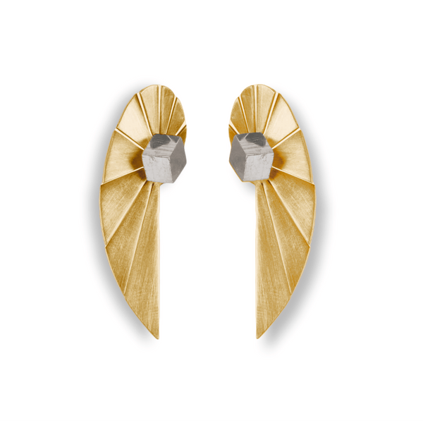 Vangloria Nautilus Statement Earrings gold plated MOD Jewellery