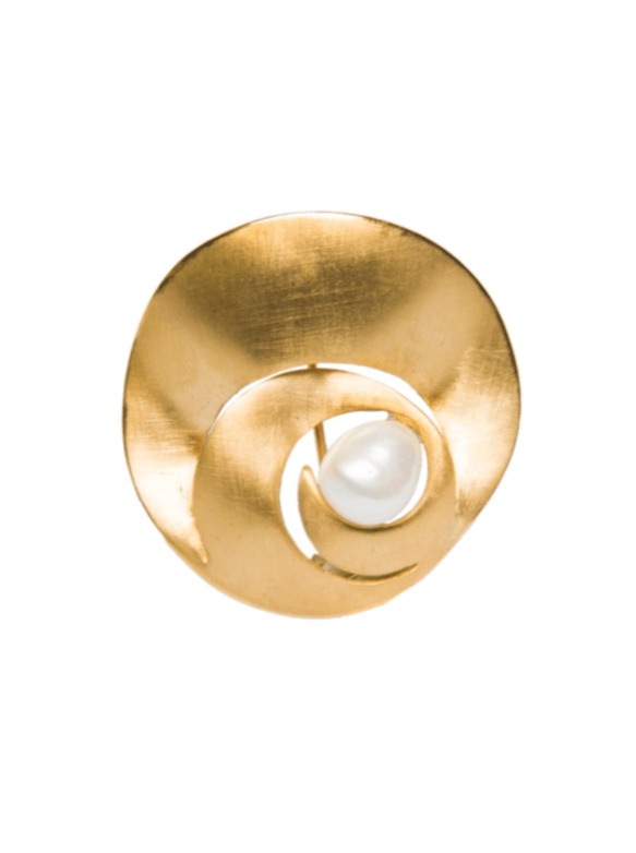 Vangloria Pearl Shell Gold Plated Brooch MOD Jewellery