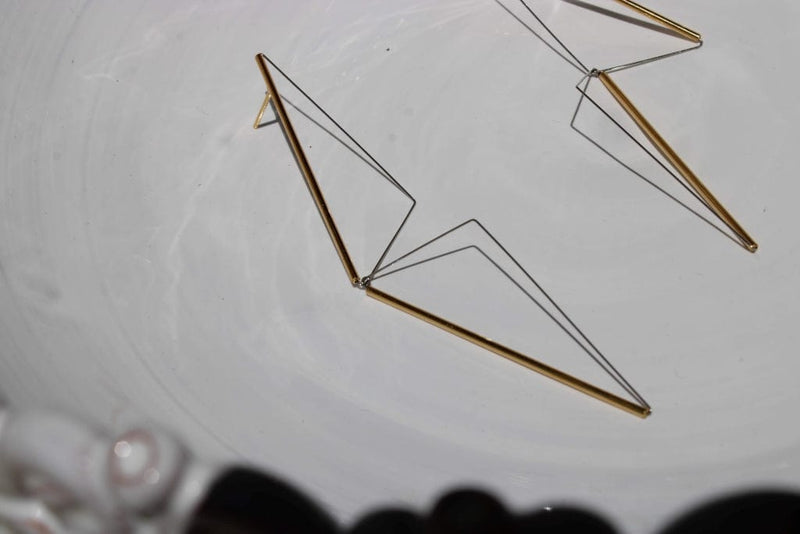 Yoko Takirai Triangles Gold Earrings MOD Jewellery